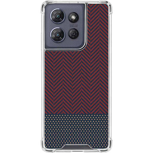 Blocked Polka Dot Chevron Moto G Play 5G (2025) Clear Case