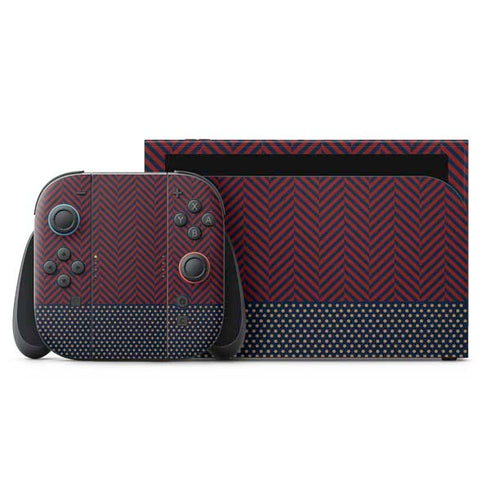 Blocked Polka Dot Chevron Nintendo Skins