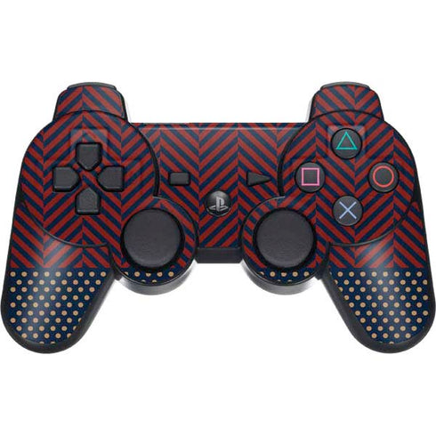 Blocked Polka Dot Chevron PS3 Dual Shock wireless controller Skin