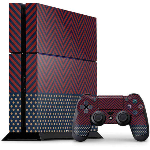 Blocked Polka Dot Chevron PS4 Console and Controller Bundle Skin
