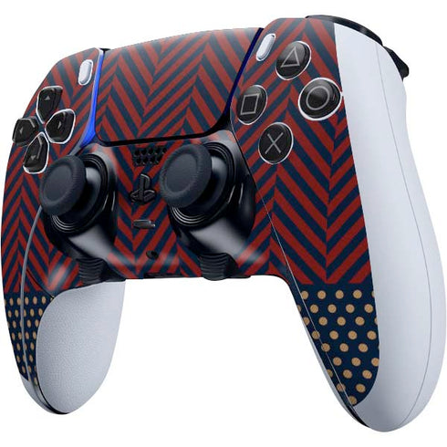 Blocked Polka Dot Chevron PS5 DualSense Edge Pro Controller Skin