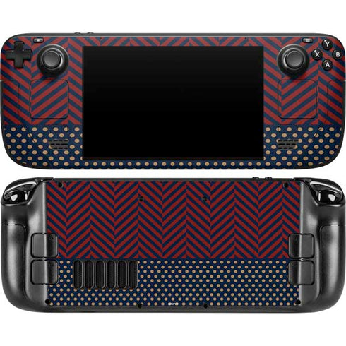 Blocked Polka Dot Chevron Steam Deck Handheld Gaming Computer OLED Skin