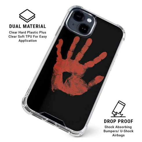Bloody Handprint iPhone 15 Clear Case