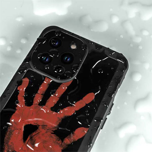 Bloody Handprint iPhone 15 Pro Waterproof Case