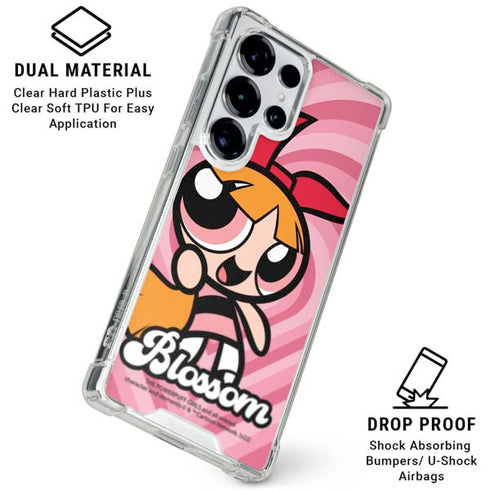 Cartoon Network Powerpuff Girls Blossom Pink Hearts Galaxy S25 Ultra Clear Case