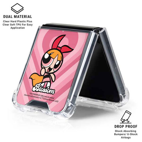 Cartoon Network Powerpuff Girls Blossom Pink Hearts Galaxy Z Flip6 Clear Case