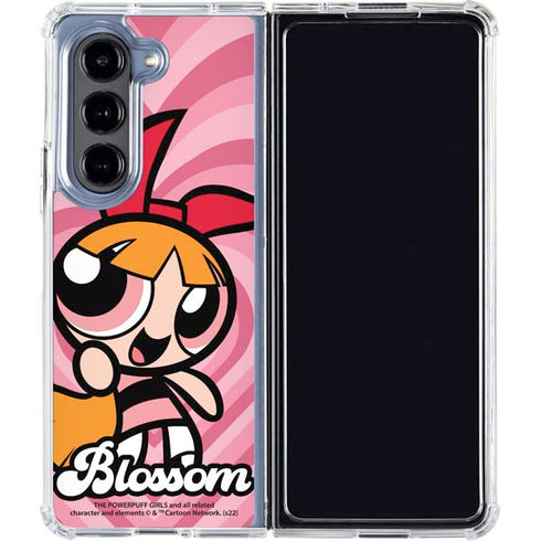 Cartoon Network Powerpuff Girls Blossom Pink Hearts Galaxy Z Fold5 5G Clear Case