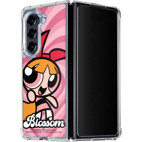 Cartoon Network Powerpuff Girls Blossom Pink Hearts Galaxy Z Fold5 5G Clear Case