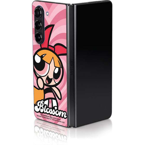 Cartoon Network Powerpuff Girls Blossom Pink Hearts Galaxy Z Fold5 5G Skin