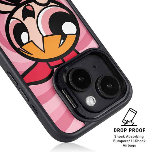 Cartoon Network Powerpuff Girls Blossom Pink Hearts iPhone 14 Plus Kickstand Case