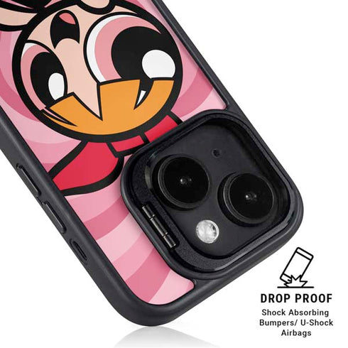 Cartoon Network Powerpuff Girls Blossom Pink Hearts iPhone 15 Kickstand Case