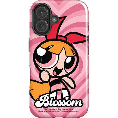 Cartoon Network Powerpuff Girls Blossom Pink Hearts iPhone 16 Magsafe Impact Case