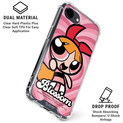 Cartoon Network Powerpuff Girls Blossom Pink Hearts iPhone 16e Clear Case