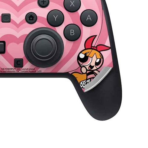 Cartoon Network Powerpuff Girls Blossom Pink Hearts Nintendo Switch 2 (2025) Pro Controller Skin