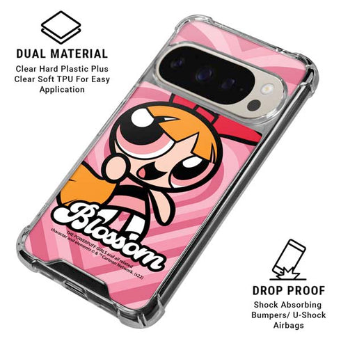 Cartoon Network Powerpuff Girls Blossom Pink Hearts Pixel 9 Pro XL Clear Case