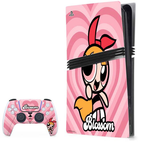 Cartoon Network Powerpuff Girls Blossom Pink Hearts PlayStation PS5 Skins