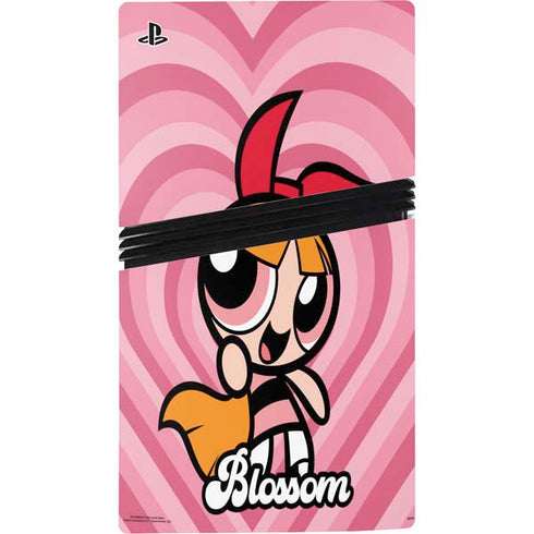 Cartoon Network Powerpuff Girls Blossom Pink Hearts PS5 Pro Disk Console Skin