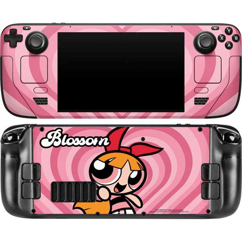 Cartoon Network Powerpuff Girls Blossom Pink Hearts Steam Deck Handheld Gaming Computer OLED Skin