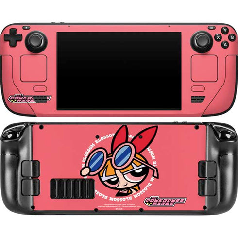 Cartoon Network Powerpuff Girls Blossom Steam Deck Handheld Gaming Computer OLED Skin
