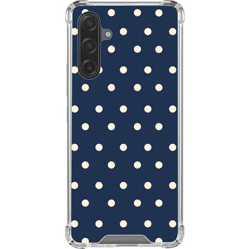 Blue and Cream Polka Dots Galaxy A17 Clear Case