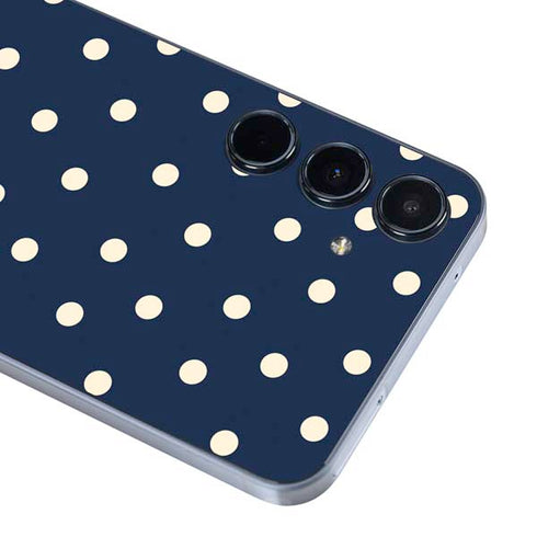 Blue and Cream Polka Dots Galaxy A35 5G Skin