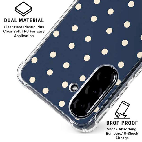 Blue and Cream Polka Dots Galaxy A36 5G Clear Case