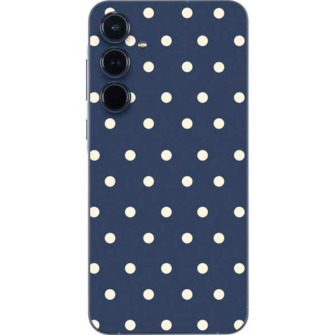 Blue and Cream Polka Dots Galaxy A36 5G Skin