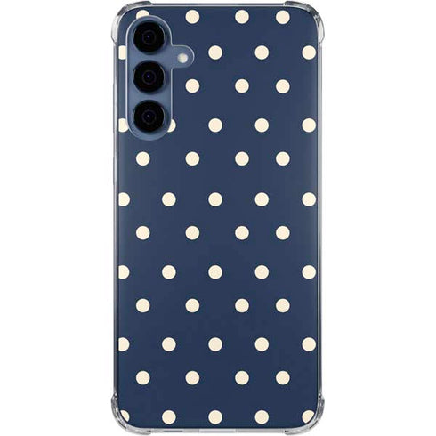 Blue and Cream Polka Dots Galaxy A55 5G Clear Case