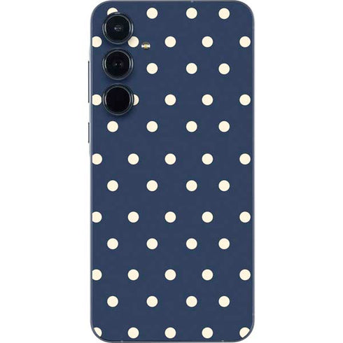 Blue and Cream Polka Dots Galaxy A55 5G Skin