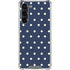 Blue and Cream Polka Dots Galaxy S24 FE Clear Case