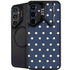 Blue and Cream Polka Dots Galaxy S24 FE Kickstand Case