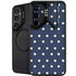 Blue and Cream Polka Dots Galaxy S24 Kickstand Case