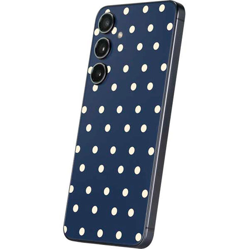 Blue and Cream Polka Dots Galaxy S25 Plus Skin
