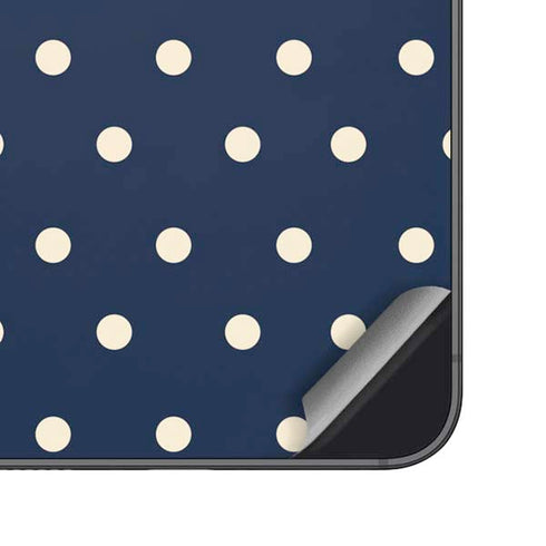 Blue and Cream Polka Dots Galaxy S25 Skin