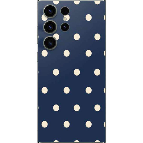 Blue and Cream Polka Dots Galaxy S25 Ultra Skin