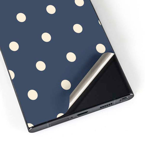 Blue and Cream Polka Dots Galaxy S25 Ultra Skin