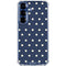Blue and Cream Polka Dots Galaxy S25 Clear Case