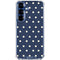 Blue and Cream Polka Dots Galaxy S25 Plus Clear Case