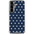 Blue and Cream Polka Dots Galaxy S26 Clear Case