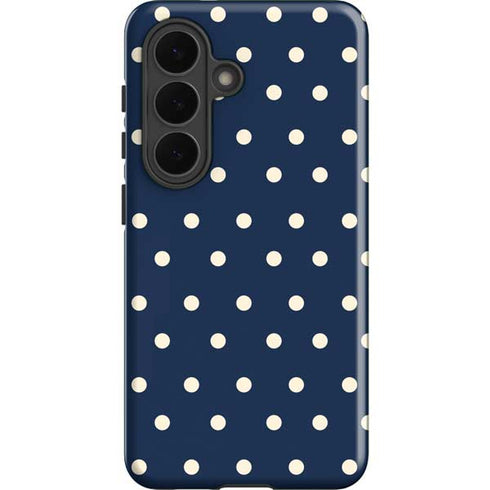 Blue and Cream Polka Dots Galaxy S26 Impact Case
