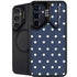 Blue and Cream Polka Dots Galaxy S26 Kickstand Case