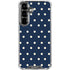 Blue and Cream Polka Dots Galaxy S26 Plus Clear Case