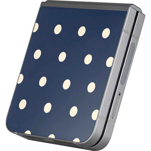 Blue and Cream Polka Dots Galaxy Z Flip6 Skin