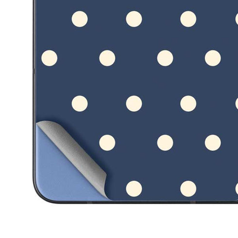 Blue and Cream Polka Dots Galaxy Z Fold5 5G Skin