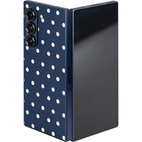 Blue and Cream Polka Dots Galaxy Z Fold6 Skin