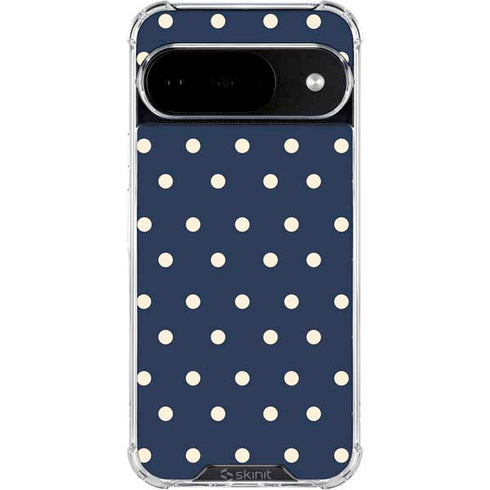 Blue and Cream Polka Dots Google Pixel 10 Clear Case
