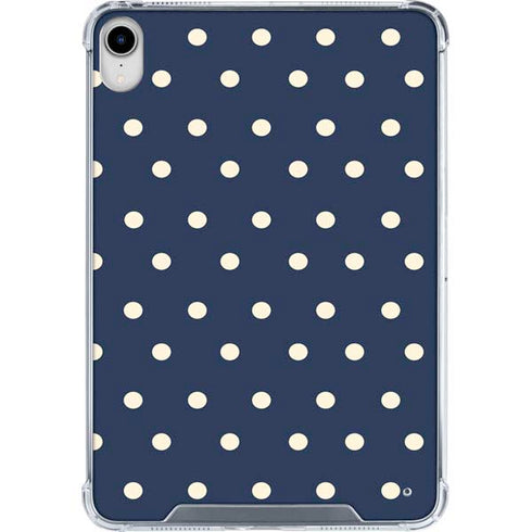 Blue and Cream Polka Dots iPad 11th Gen (2025) Clear Case