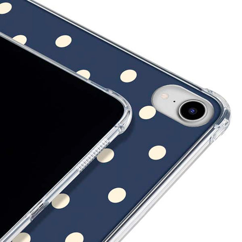 Blue and Cream Polka Dots iPad 11th Gen (2025) Clear Case