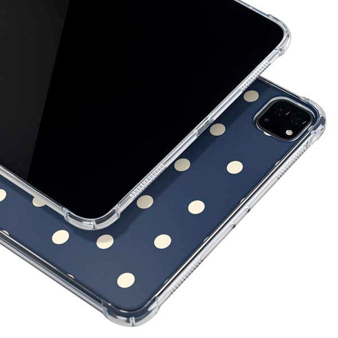 Blue and Cream Polka Dots iPad Pro 11in (2024) Clear Case