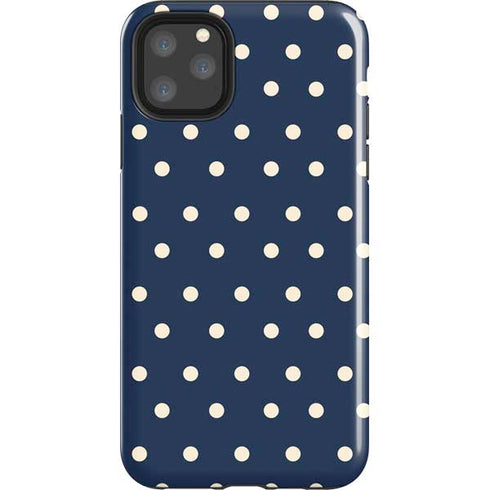 Blue and Cream Polka Dots iPhone Cases